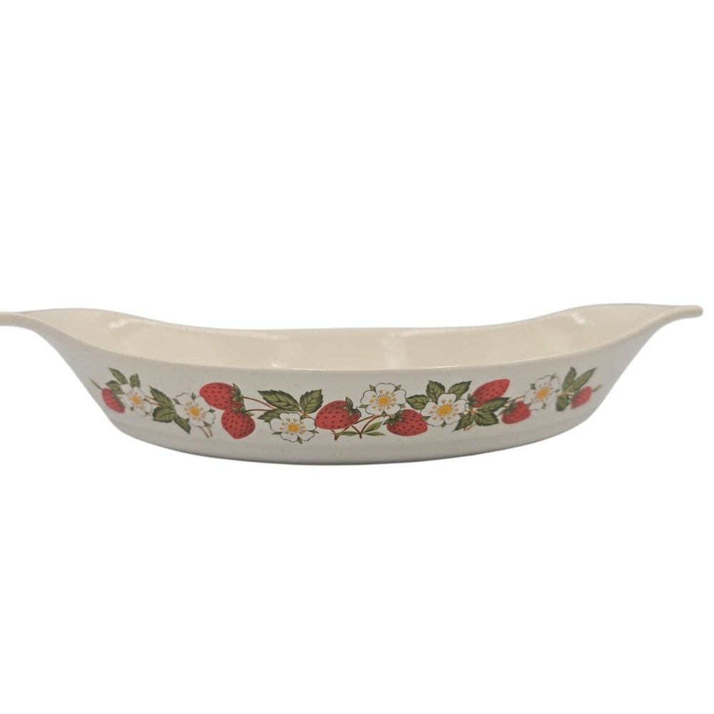 Vintage Sheffield Strawberries N Cream‎ Lug Handle Small Casserole Baking Dish